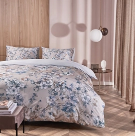 Bettwäsche Beddinghouse Fleurelle Blue Grey Baumwolle