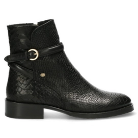 Fred de la Bretoniere Women Ankle Boot Croco Printed Leather Black