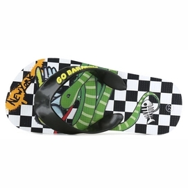 Flip Flops Go Banana's Skate Snake Black White Green Jungen