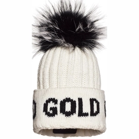 Muts Goldbergh Women Hodd Beanie Real Raccoon Fur White