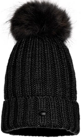 Bonnet Goldbergh Una Beanie Real Raccoon Fur Women Black