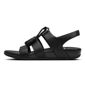Sandaal FitFlop Gladdie™ Lace-Up Leather Sandal Perforated Leather All Black