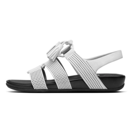 Sandaal FitFlop Gladdie™ Lace-Up Leather Sandal Perforated Leather Urban White