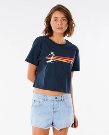 T-Shirt Rip Curl Women Golden State Crop Tee SS Navy