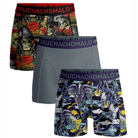 Boxershort Muchachomalo Boys shorts Price Guns N Roses Print/Print/Grey (3-pack)-Maat 134 / 140