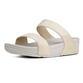 FitFlop Shimmy Suede Slide Pale Gold