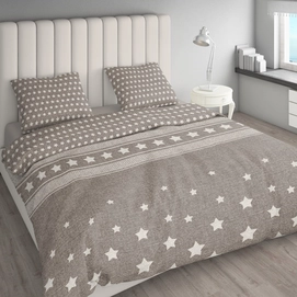 Dekbedovertrek Ambianzz Herring Stars Dark Taupe Katoen