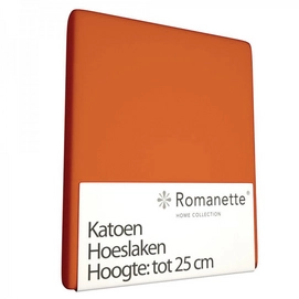Katoenen Hoeslaken Romanette Terra Rood