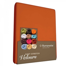 Drap-housse Romanette Rouge Terre (Velours)-Lits Simples (80/90 x 200/210/220 cm)