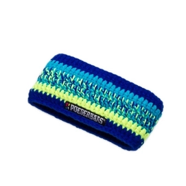 Stirnband Poederbaas Gehaakt Fluor Geel Hemels Blauw Kobaltblau