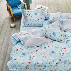 Taies d'oreiller PiP Studio Hummingbirds Blue Percale (65 x 65 cm)