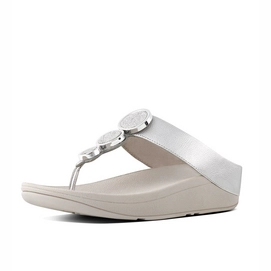 FitFlop Halo Toe Thong Leather Silver