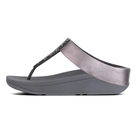 Slipper FitFlop Sparklie™ Crystal Toe-Post Pewter