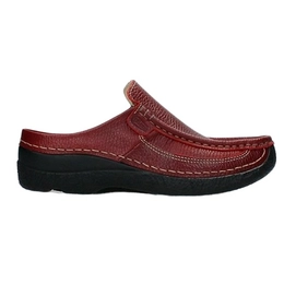 Sabot Wolky Women Roll Slide Printed Leather Red