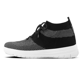 Sneaker FitFlop Uberknit™ Slip On High Top Men Black/Charcoal Mix