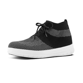 FitFlop Uberknit Slip On High Top Men Black/Charcoal Mix