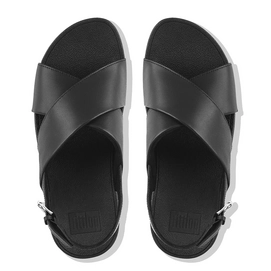 FitFlop Lulu™ Cross Back Strap Sandals Leather Black