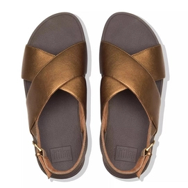FitFlop Lulu™ Cross Back Strap Sandals Leather Bronze