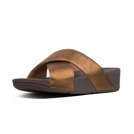 FitFlop Lulu™ Cross Slide slippers Leather Bronze