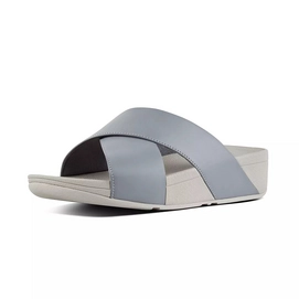 FitFlop Lulu™ Cross Slide Sandals Leather Dove Blue