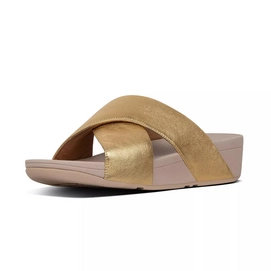 FitFlop Lulu™ Cross Slide Sandals Leather Artisan Gold