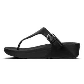 Slipper FitFlop Skinny™ Toe Thong Leather Black