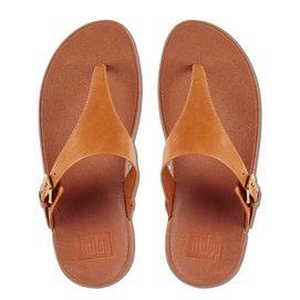 Slipper FitFlop Skinny™ Toe Thong Leather Caramel