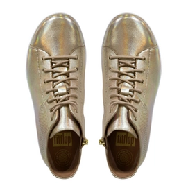 Sneaker FitFlop F-Sporty™ Sneakerboot Perforated Leather Gold Iridescent