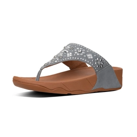 FitFlop Lulu Aztec Stud Toe Thong Suede Dove Blue