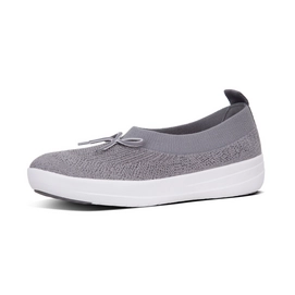 FitFlop Uberknit With Bow Metallic Weave Charcoal/Metallic Pewter
