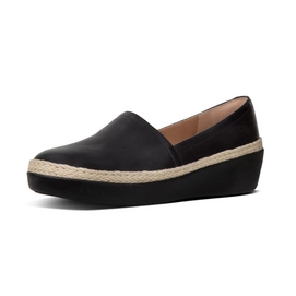 FitFlop Casa Leather Black Instapper