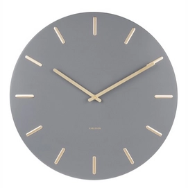 Clock Karlsson Charm Grey Steel With Gold Battons