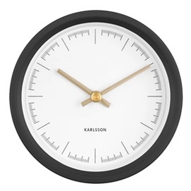 Uhr Karlsson Dense Rubberized Black 12,5 cm