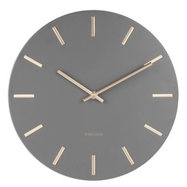 Clock Karlsson Charm Steel Grey With Gold Battons Small