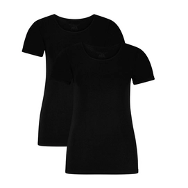 T-Shirt Bamboo Basics Women Kate Black (2-Delig)-S