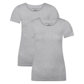 T-Shirt Bamboo Basics Women Kate Light Grey Melange (2-Delig)-S