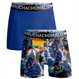 Boxer Shorts Muchachomalo Men Shorts King Kong Cuban Link Print/ Blue (2-pack)
