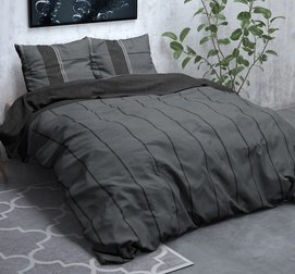 Dekbedovertrek Sleeptime Kees Anthracite Flanel