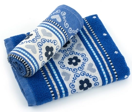 Keukendoek Bunzlau Castle Blossom Royal Blauw