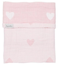 Babydeken Koeka Altea Hearts Water Pink