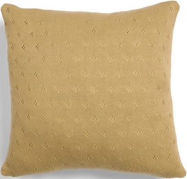 Sierkussen Essenza Knitted Ajour Fern Yellow (50 x 50 cm)