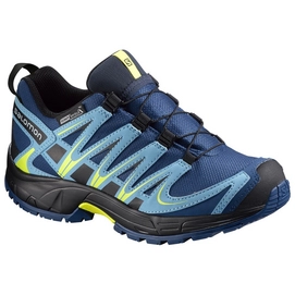 Trailrunning Schoen Salomon XA Pro 3D Climashield K Midnightblue Corona Yellow