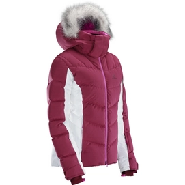 Ski Jas Salomon Icetown Jacket Women Beet Red White