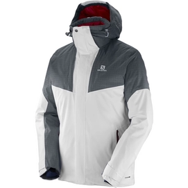 Ski Jas Salomon Icerocket Mix Jacket Men White Quiet Shade Heather