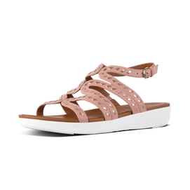 FitFlop Strata Gladiator Whipstitch Leather Dusky Pink