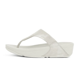 Slipper FitFlop Lulu™ Toe-Thong Shimmer Check Stone
