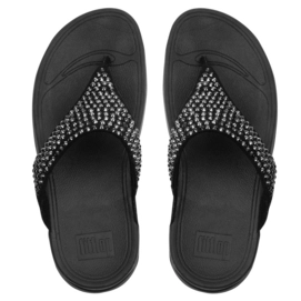 Slipper FitFlop Glitzie™ Toe-Thong Black