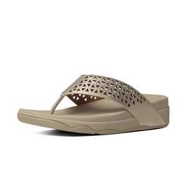 FitFlop Leather Latice Surfa Pale Gold