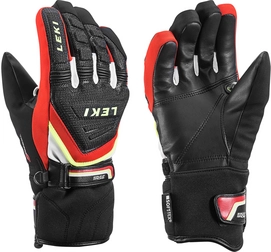 Handschuhe Leki Race Coach C-Tech S Black Red White Yellow Kinder