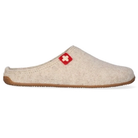 Pantoffel Living Kitzbühel Filzpantoffel Schweizer Kreuz Unbleached
